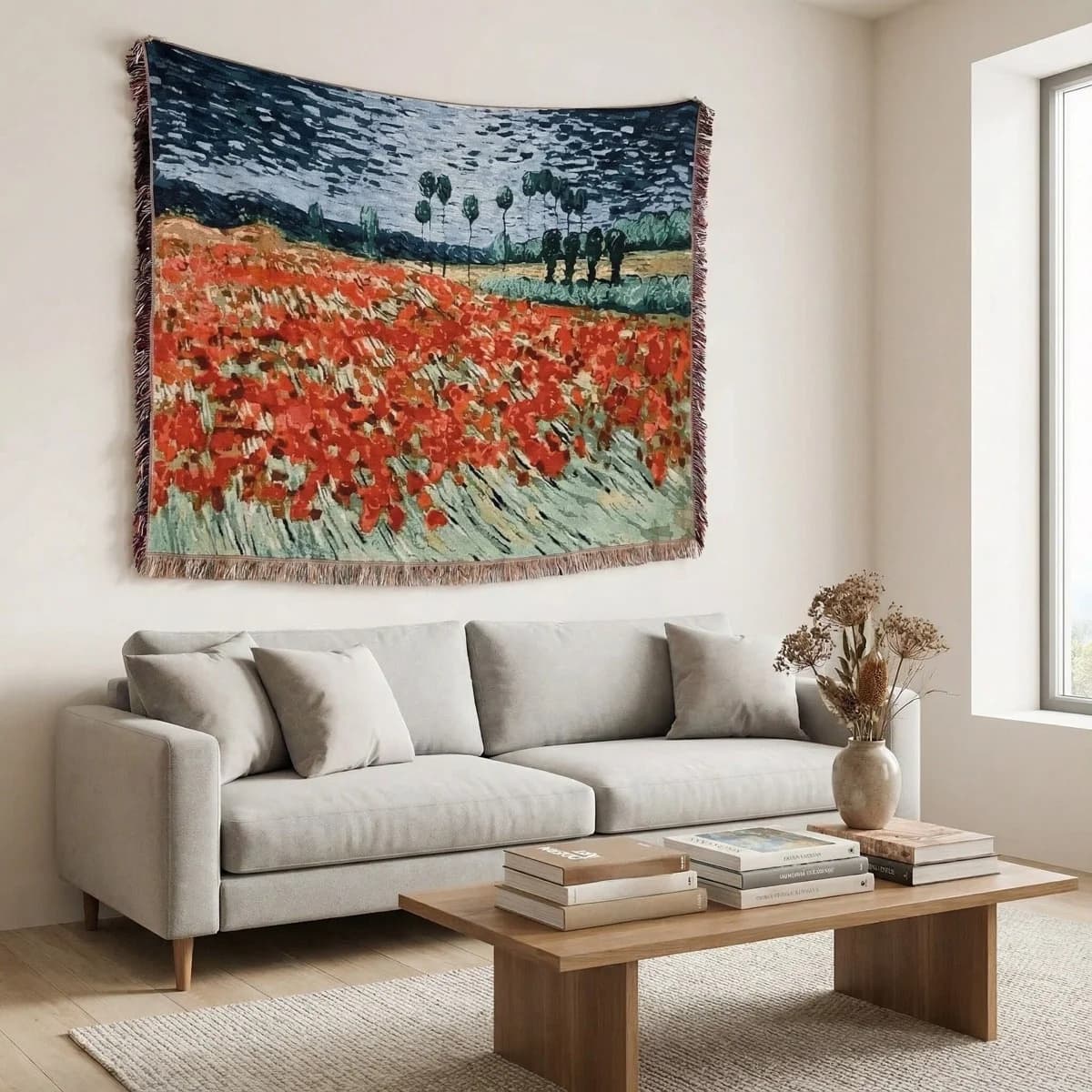 Van Gogh Style Tapestry Throw Blanket for Sofa Wall Decor
