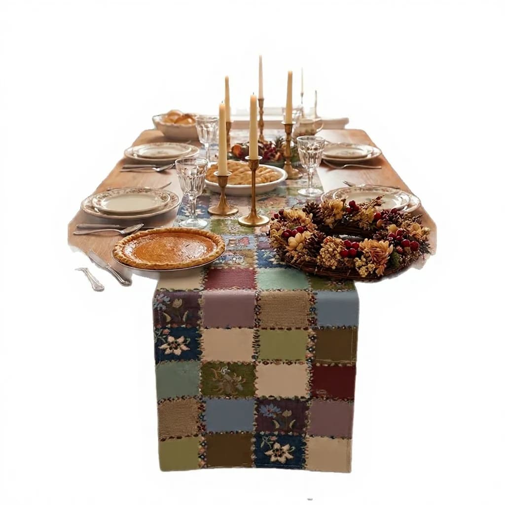 Floral Cotton Linen Blend Table Runner and Placemat