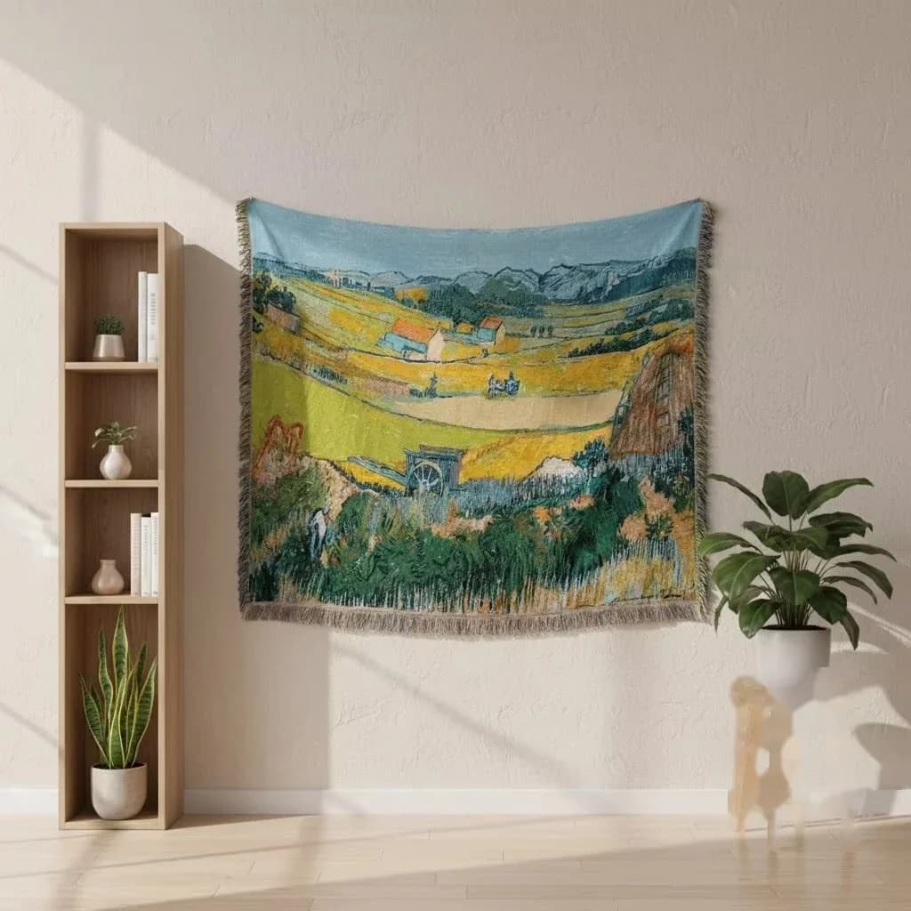 Van Gogh Style Tapestry Throw Blanket Cotton Blend Wall Art Sofa Cover