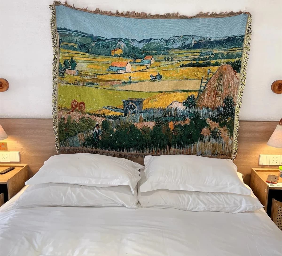 Van Gogh Art Print Knitted Throw Blanket for Sofa Decor