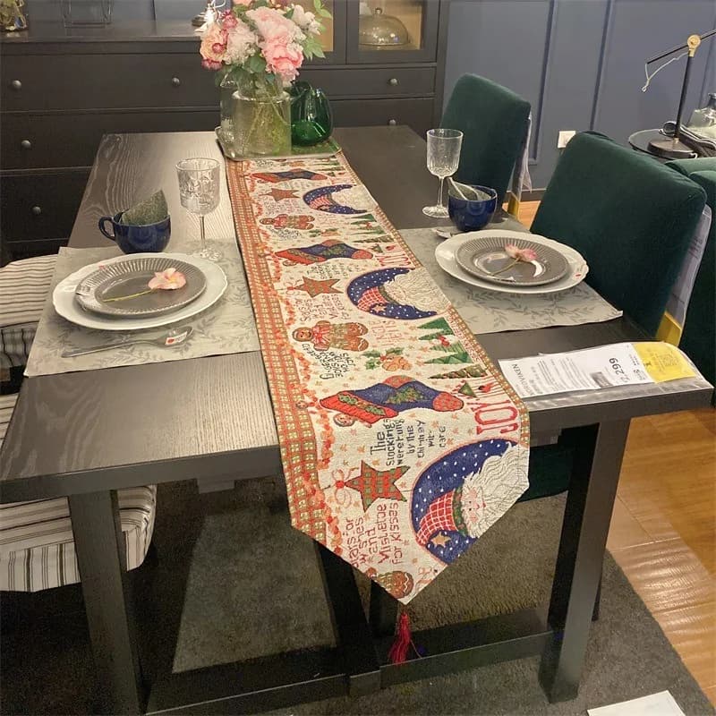 Christmas Table Runner Holiday Decor Cotton Blend Fabric