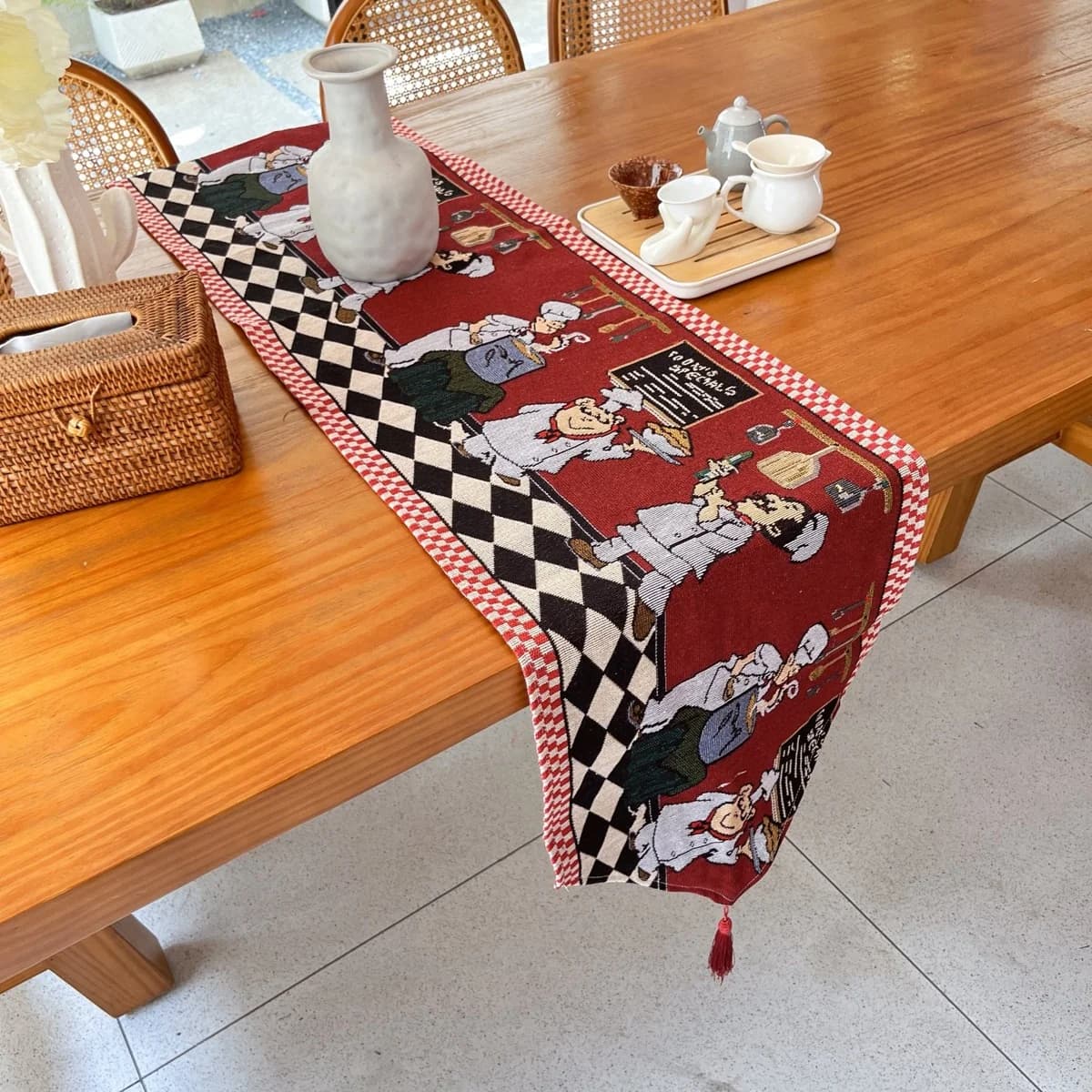 Christmas Table Runner Festive Holiday Decor for Dining Table and Cabinet