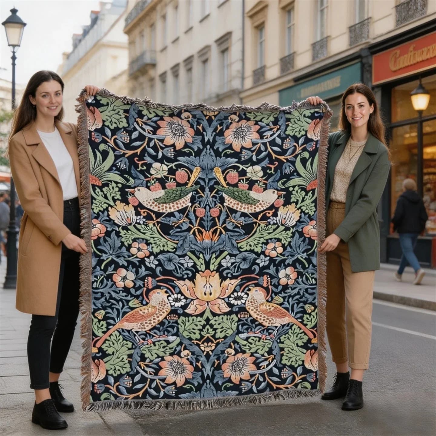 Polyester Cotton Throw Blanket for Sofa, 130x160cm Tapestry