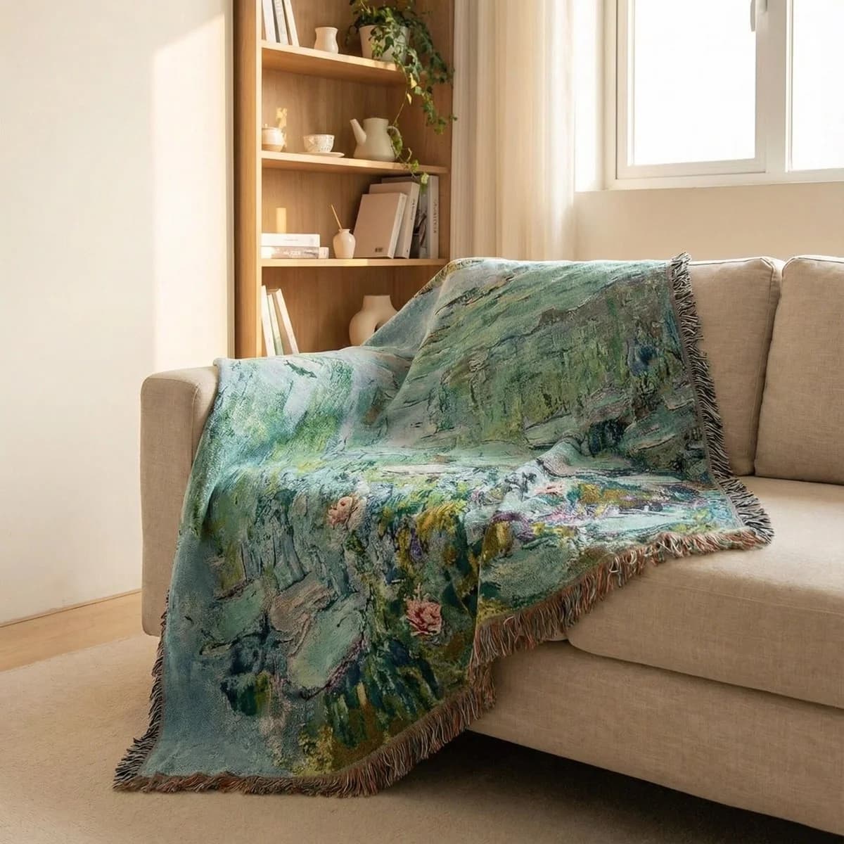 Impressionist Art Tapestry Throw Blanket for Sofa Wall Decor