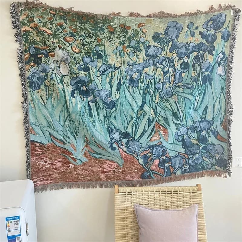 Van Gogh Art Tapestry Throw Blanket Cotton Blend Wall Decor