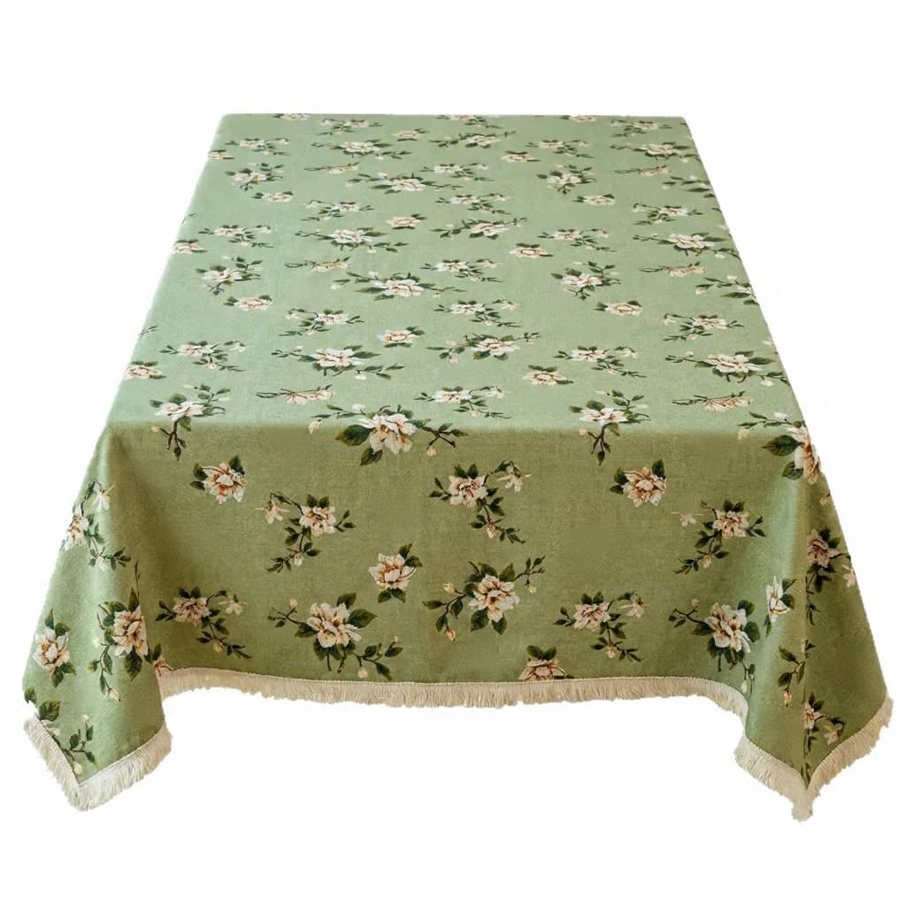 Rustic Floral Jacquard Table Runner and Tablecloth Decor