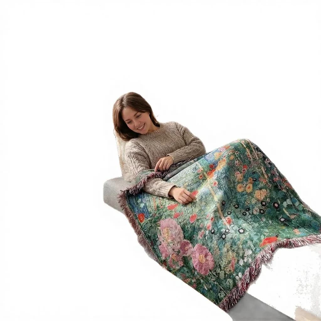 Klimt Secret Garden Tapestry Throw Blanket for Sofa Wall Decor