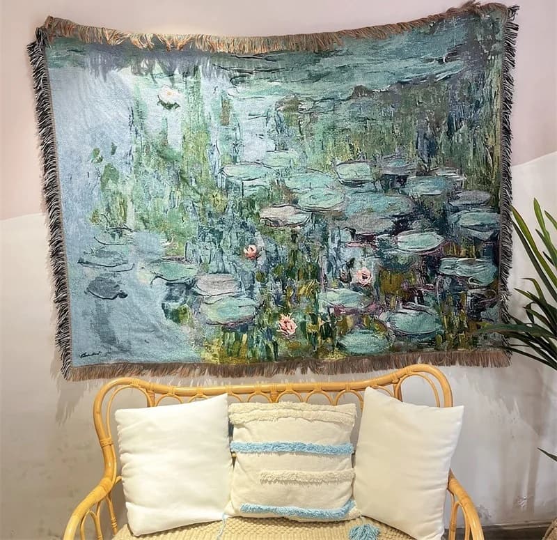 Vintage Art Print Throw Blanket for Sofa Decor, 130x160cm