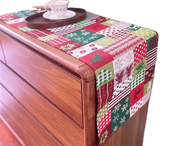 Christmas Cotton Linen Table Runner Festive Holiday Decor for Dining