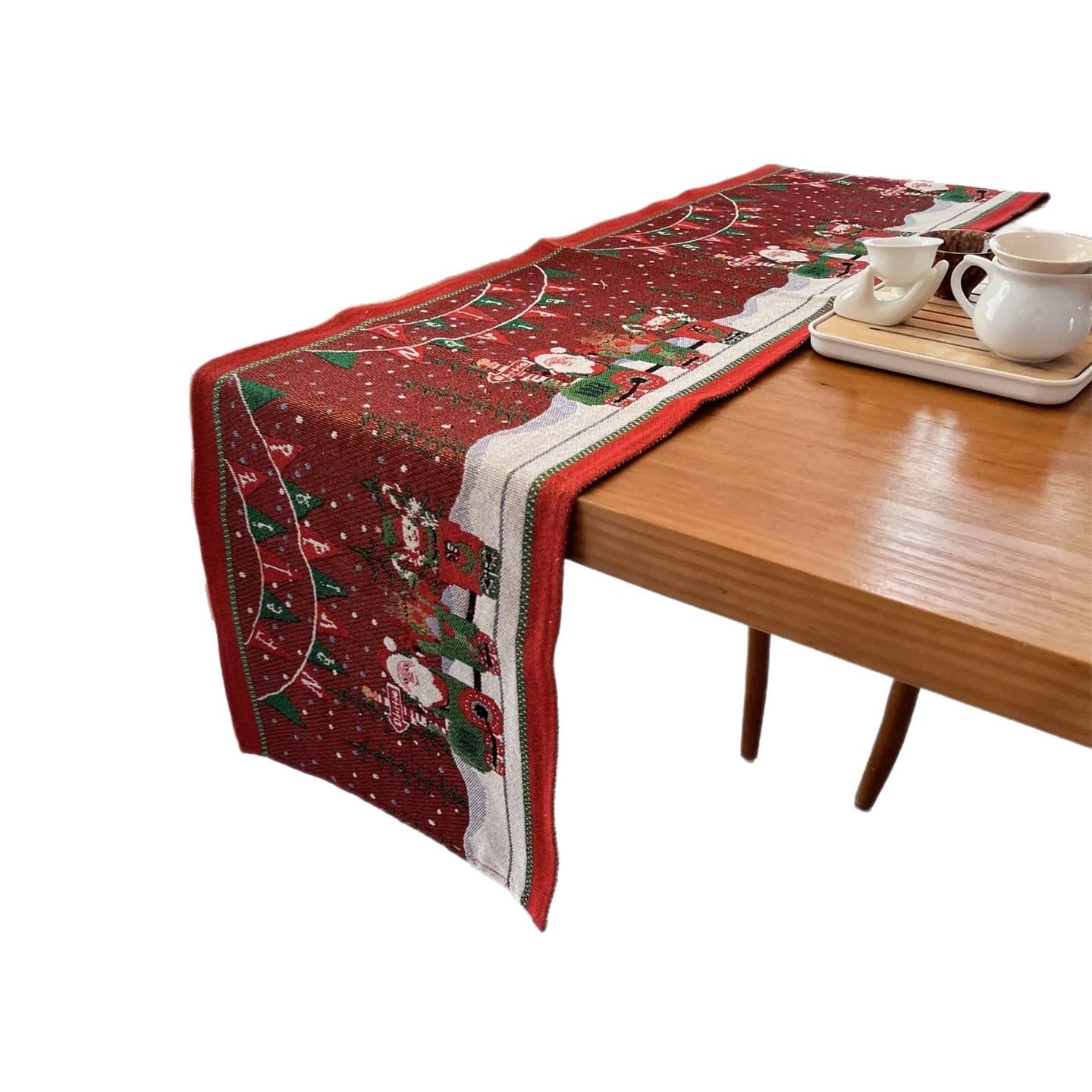 Christmas Table Runner Festive Holiday Party Decor for Dining Table