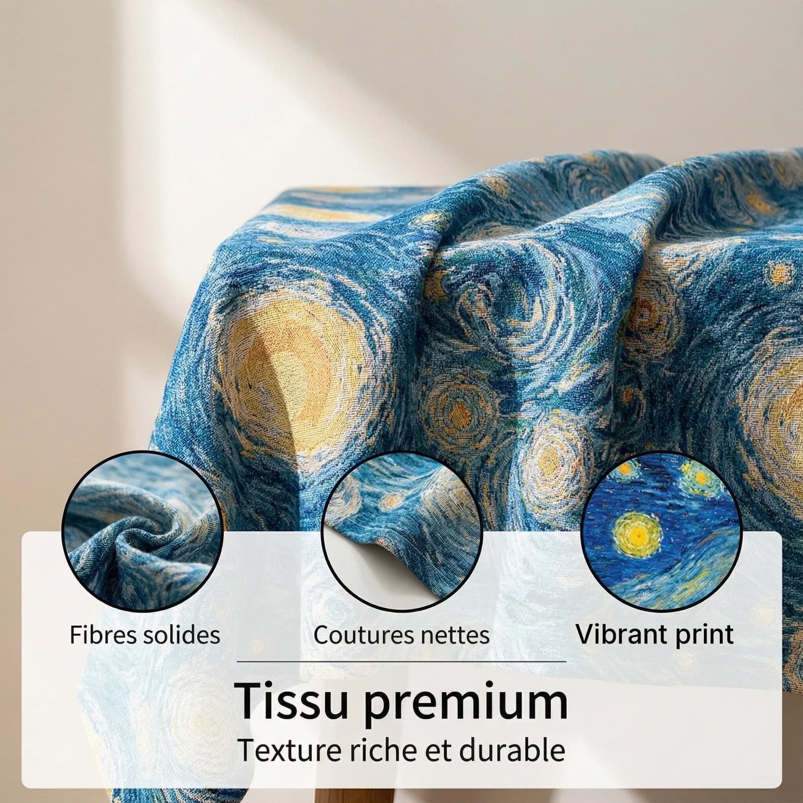 Starry Night Jacquard Table Runner and Tablecloth Decor