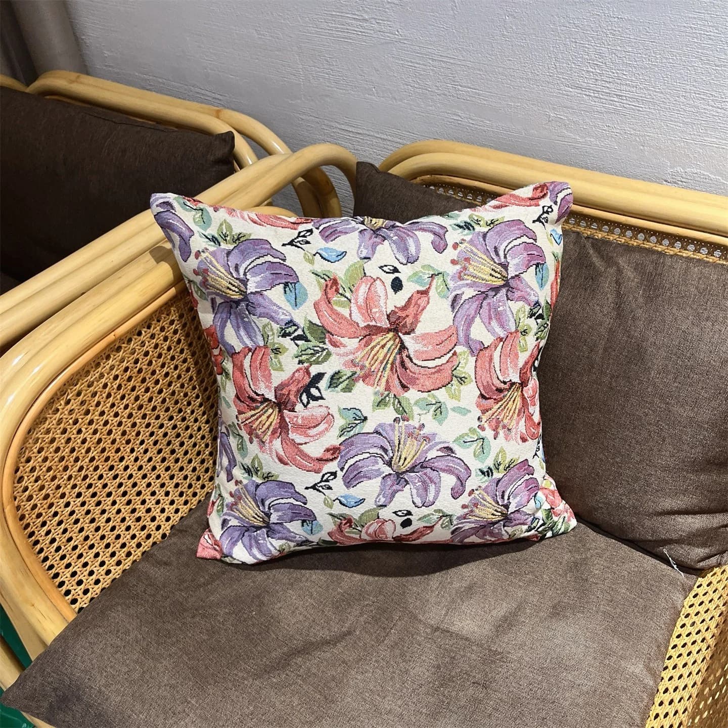 Jacquard Throw Pillow Cover American Country Style Sofa Cushion Case
