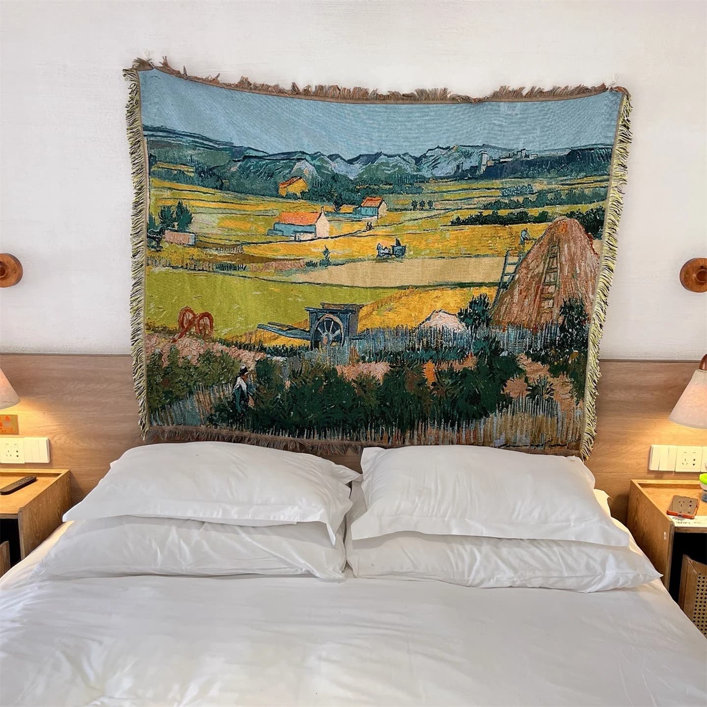 Van Gogh Style Woven Throw Blanket for Sofa Bed Wall Decor 130x160cm