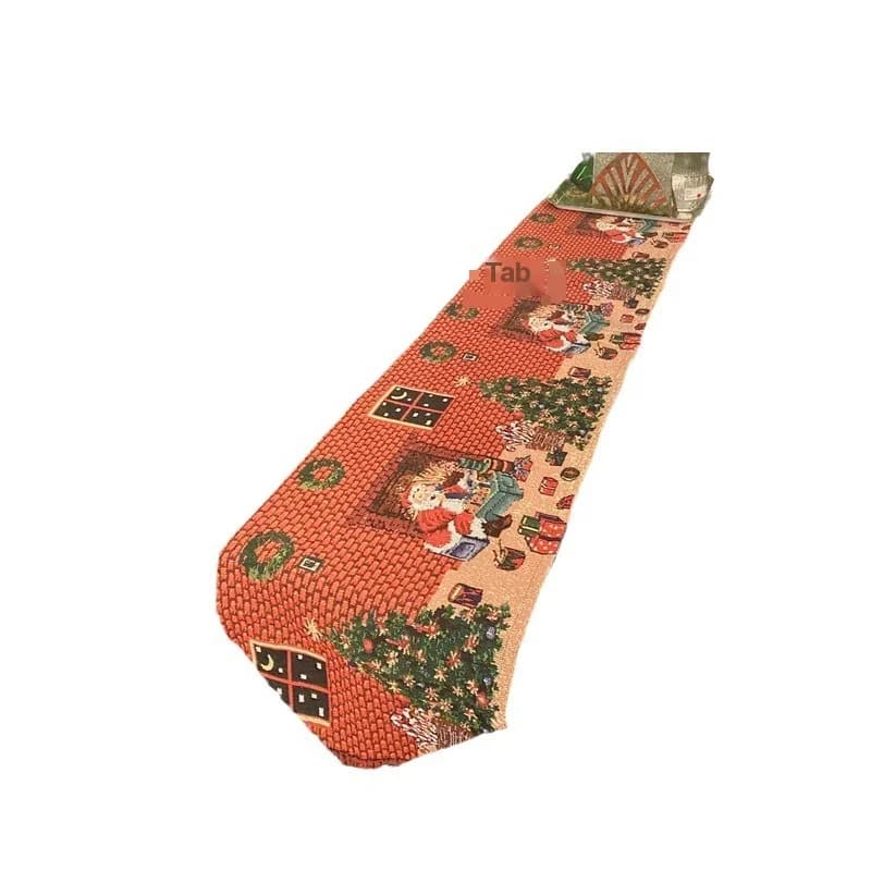 Christmas Table Runner Jacquard Woven Holiday Decor for Dining