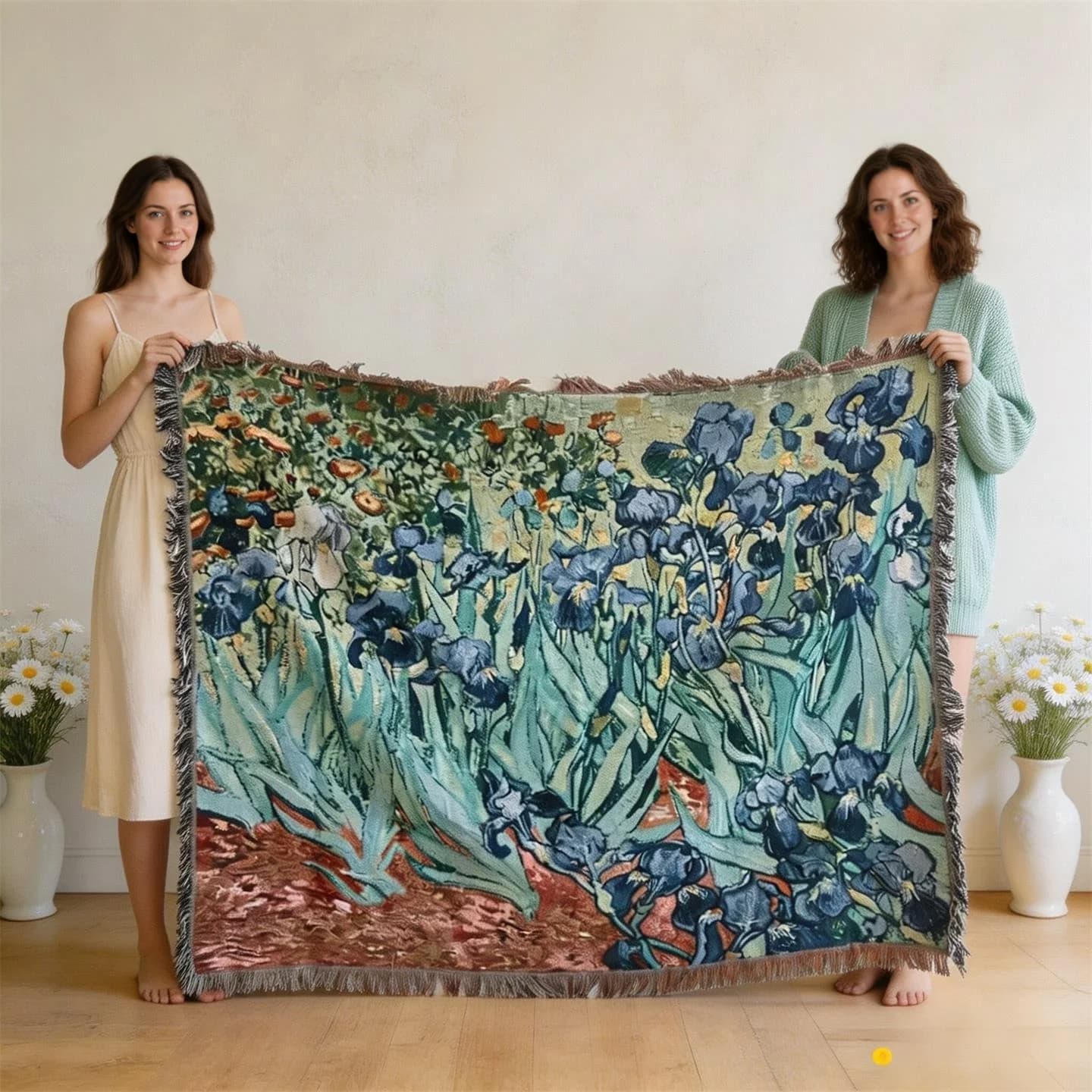 Van Gogh Style Tapestry Throw Blanket Cotton Blend Sofa Cover