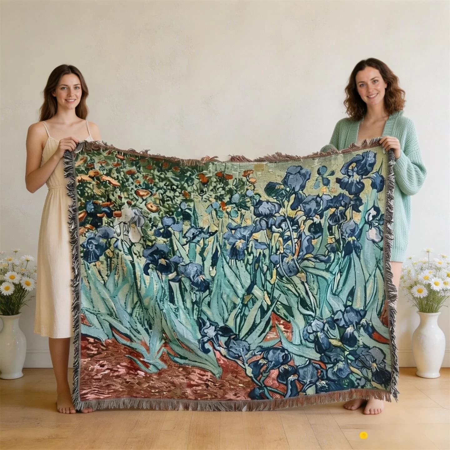 Van Gogh Style Tapestry Throw Blanket Cotton Blend Sofa Cover