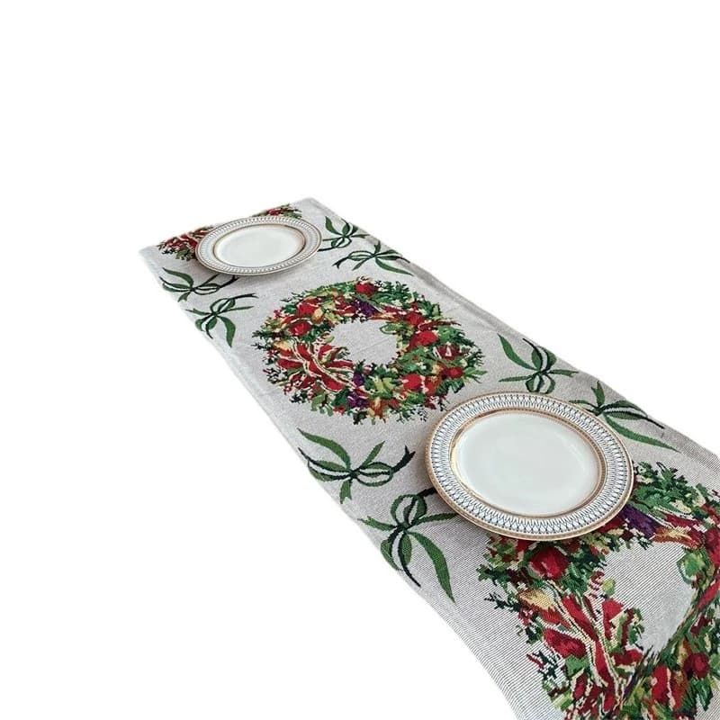 Christmas Table Runner Festive Holiday Decor Cotton Blend Long Strip