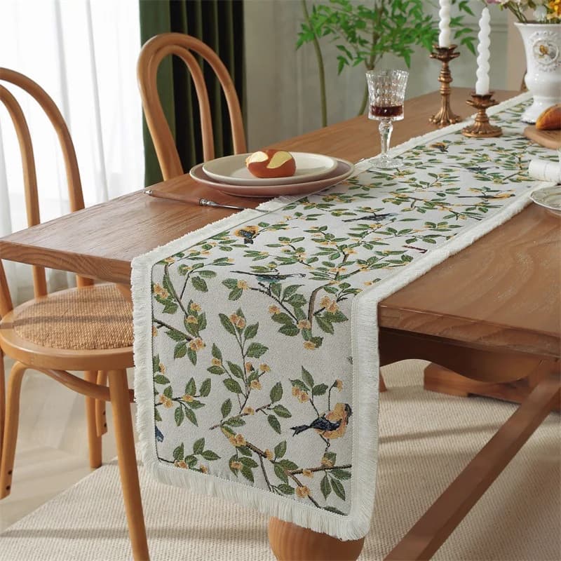 Floral Table Runner for Dining Table, Bed, and TV Cabinet
